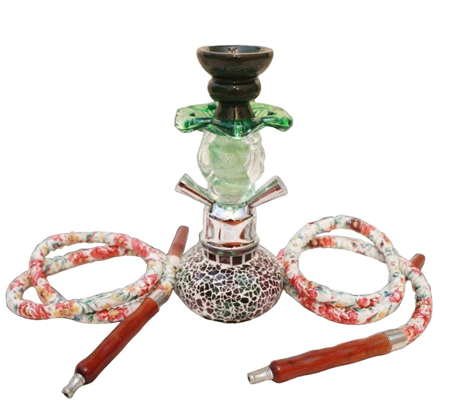 Mosaic Hookah 2 Hose Green And Black